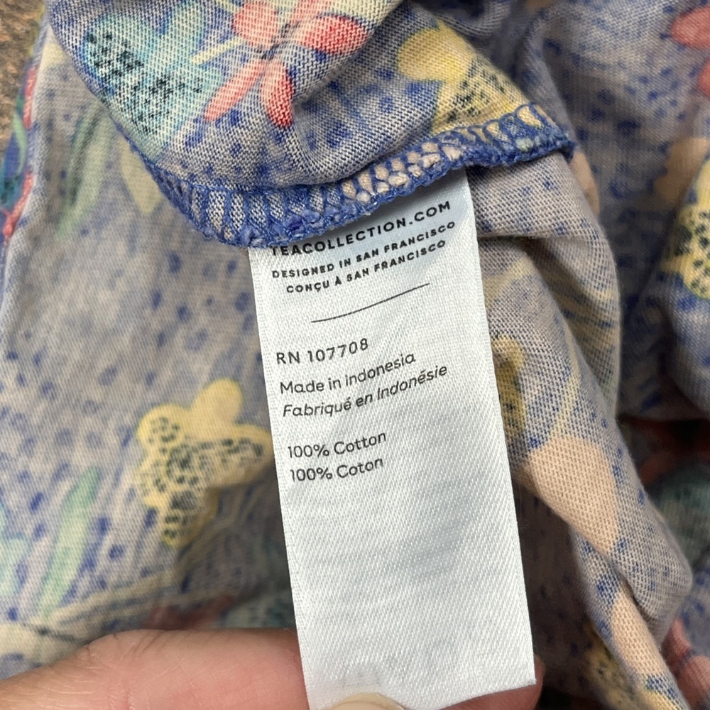 Tea Collection Alpine Wildflowers Wrap Neck Dress Girls 6 Floral Cotton - Picture 3 of 6